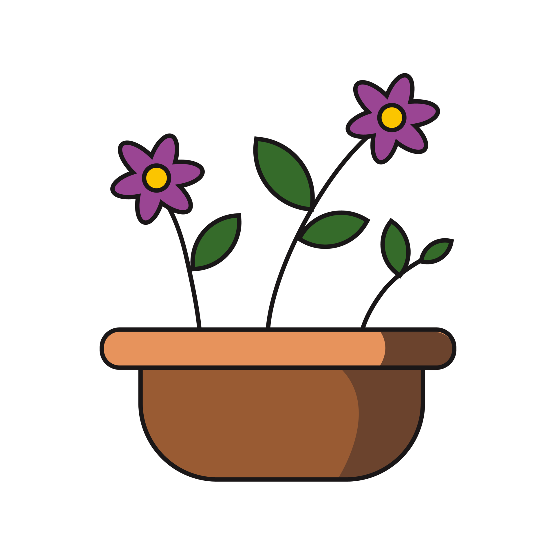 house plant and floral decoration in cute illustration design element ...