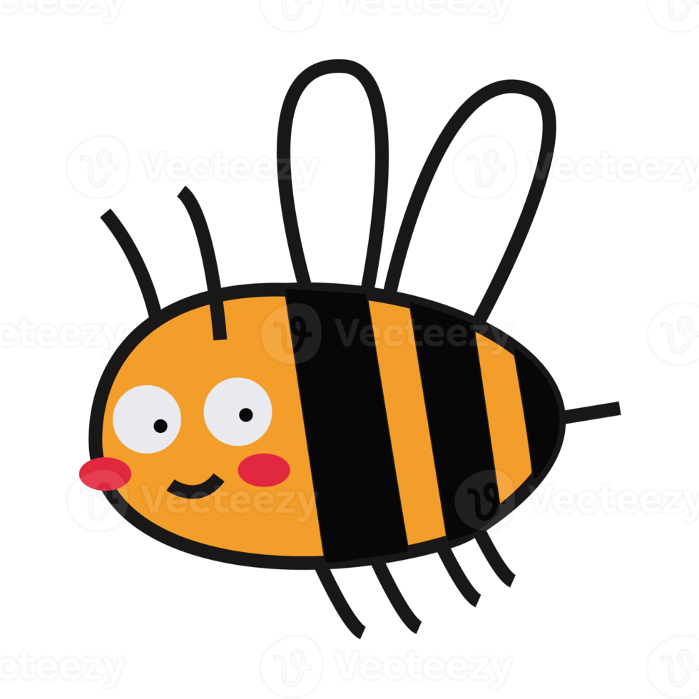 abeille dans la conception d'illustration de personnage animal mignon png