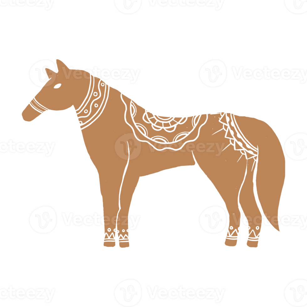 illustration of horse in Scandinavian hand drawn style design png