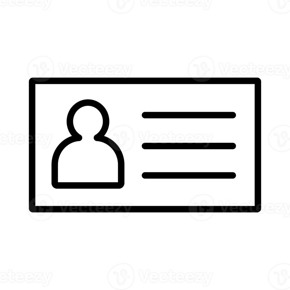ID-Karten-Icon-Design, grundlegendes UI-UX-Interface-Designelement in einfacher dünner Linie. png