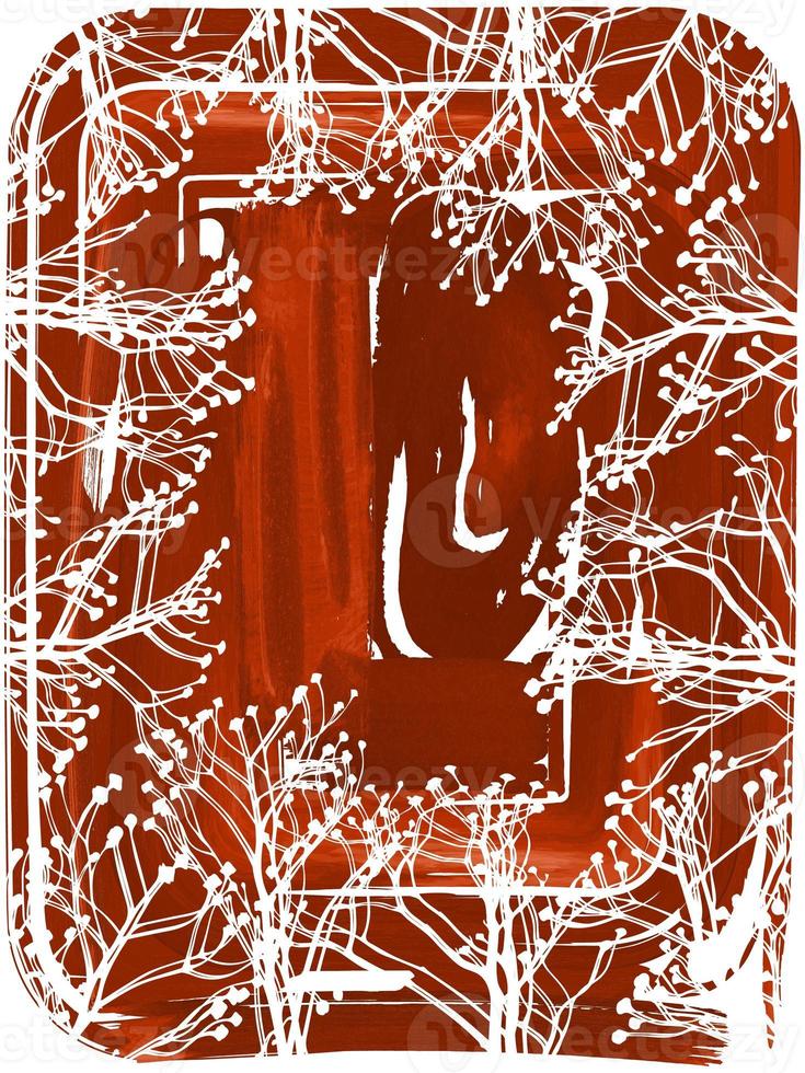 branches background hand drawn illustration with watercolor brush strokes photo
