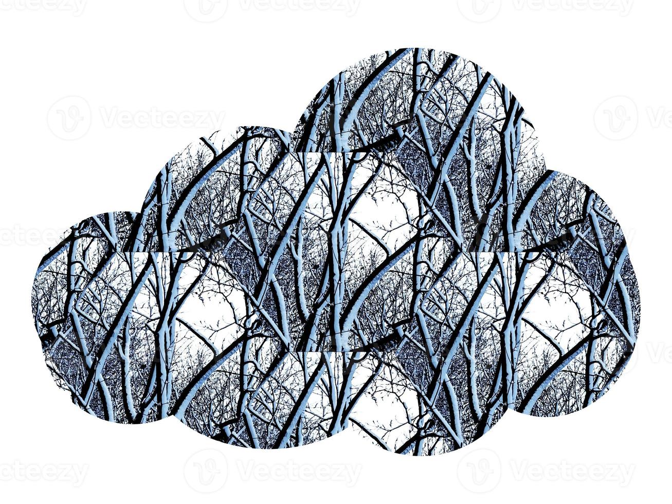 Digital Illustration Snow Forest Background photo