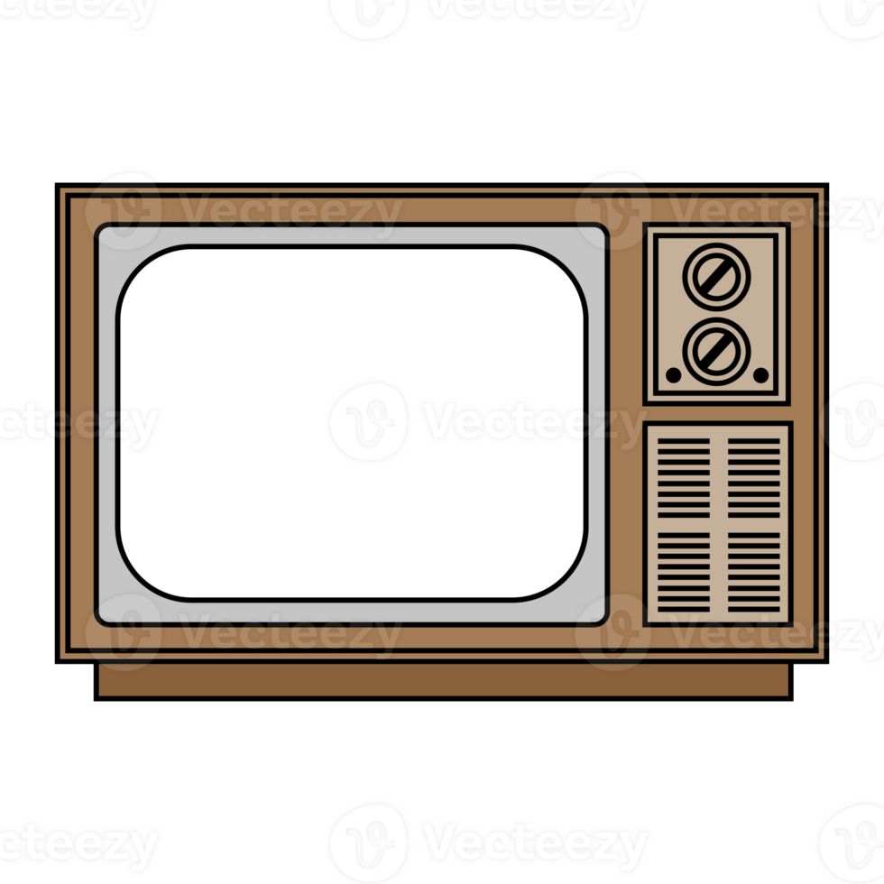 old school television in technology illustration design. png