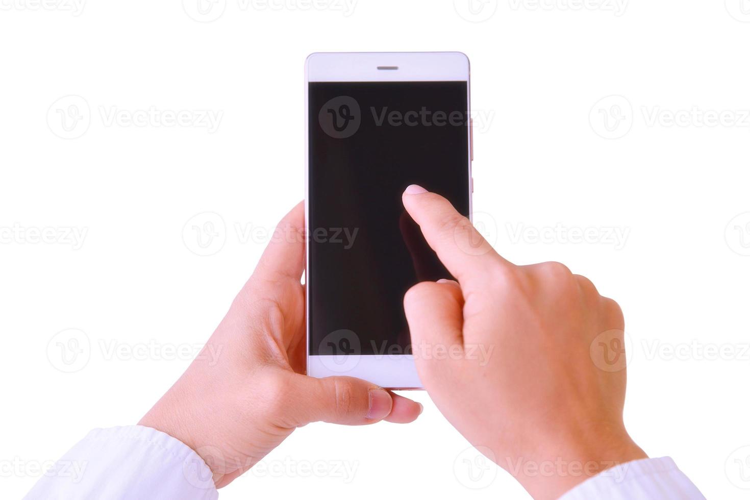 Smart Phone with Female Hand. photo