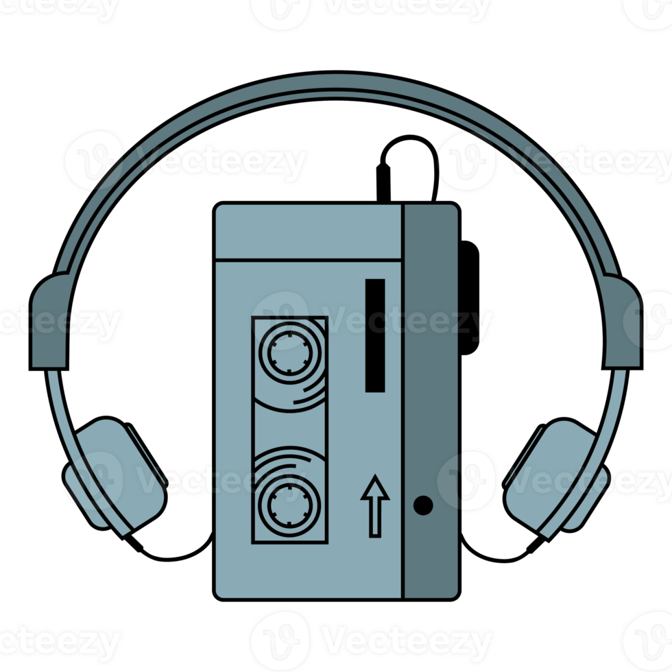 musica giocatore nel vecchio scuola tecnologia illustrazione png