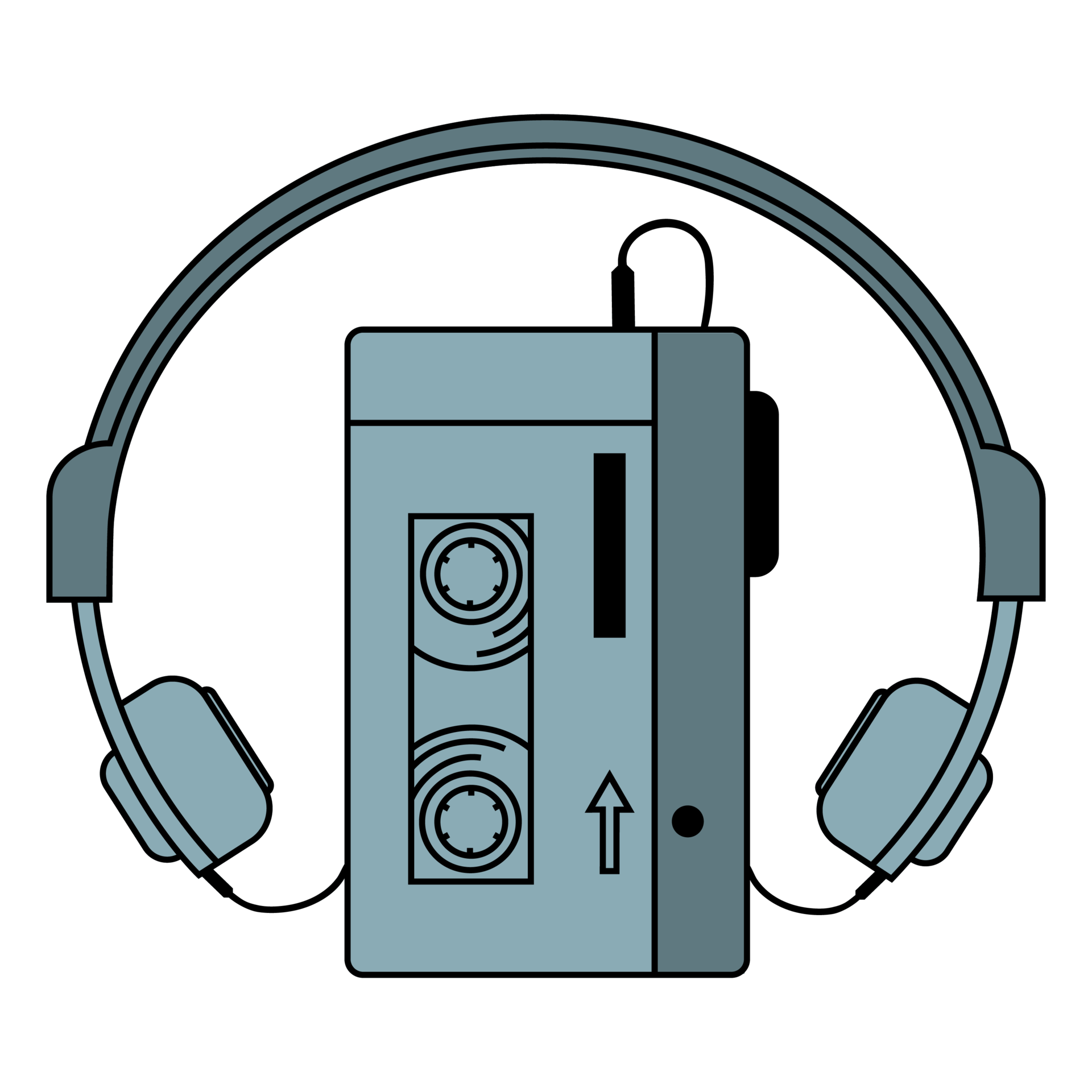 Music Player In Old School Technology Illustration 11030496 PNG music-player-in-old-school-technology-illustration-11030496-png