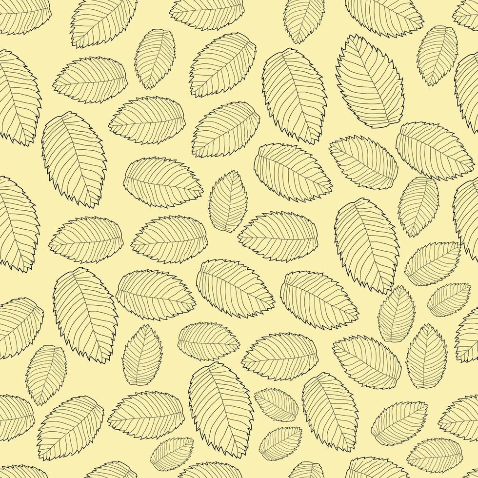 Seamless pattern contour rosehip leaves vector