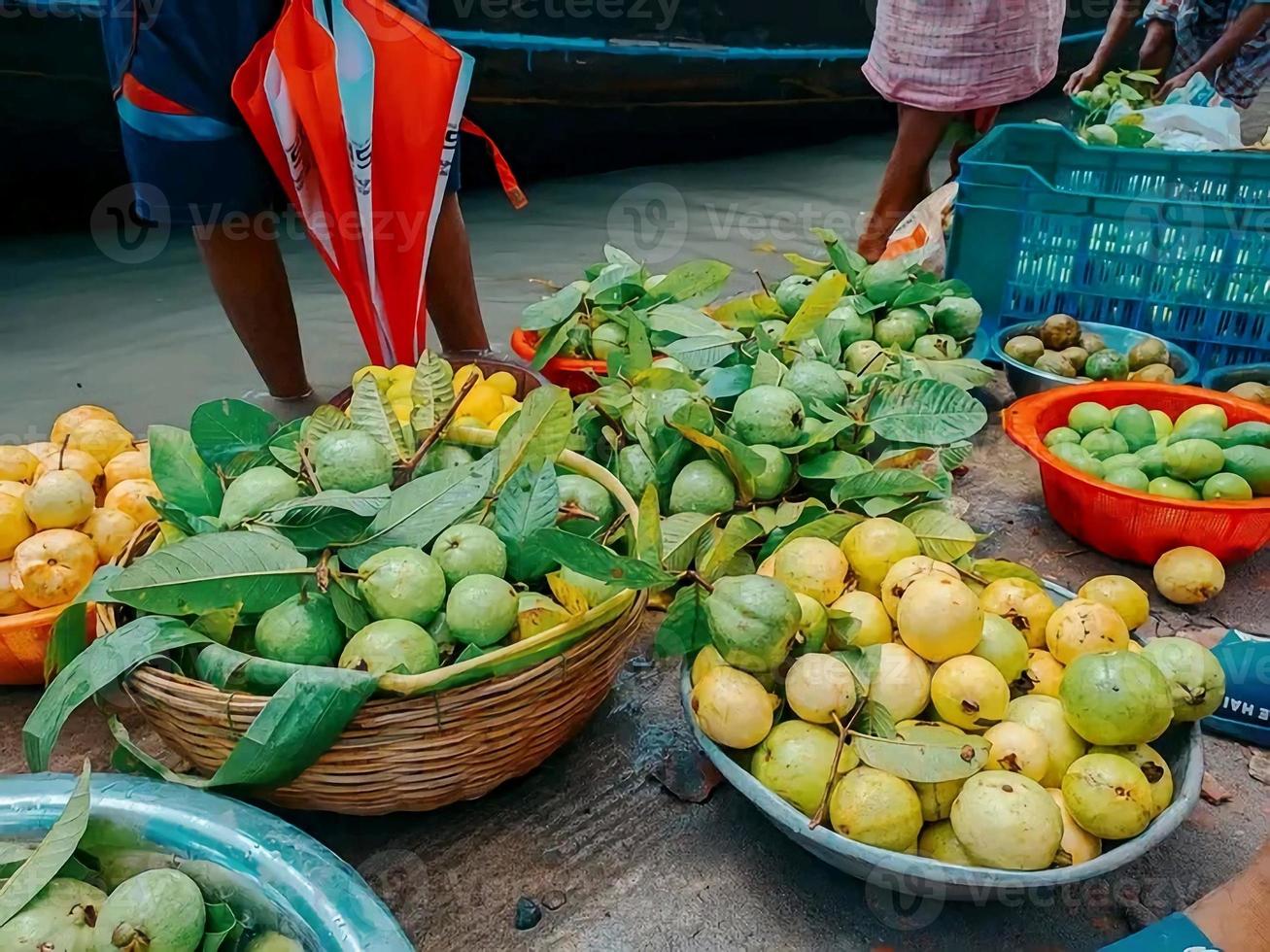 street food market in the city photo