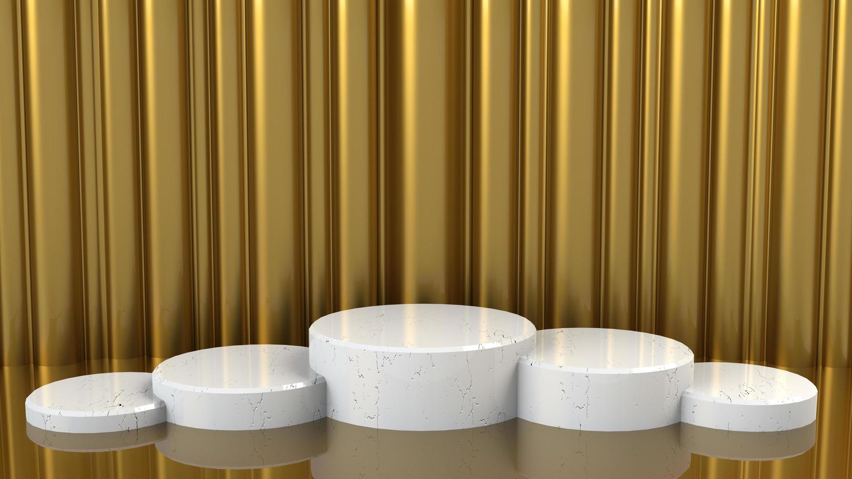 Golden Mockup Platform Podium For Product Presentation Abstract Element Background Template photo
