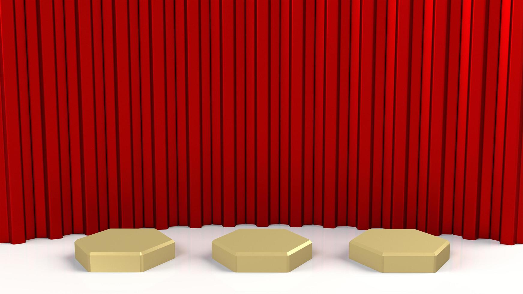 Golden Mockup Platform Podium For Product Presentation Abstract Element Background Template photo