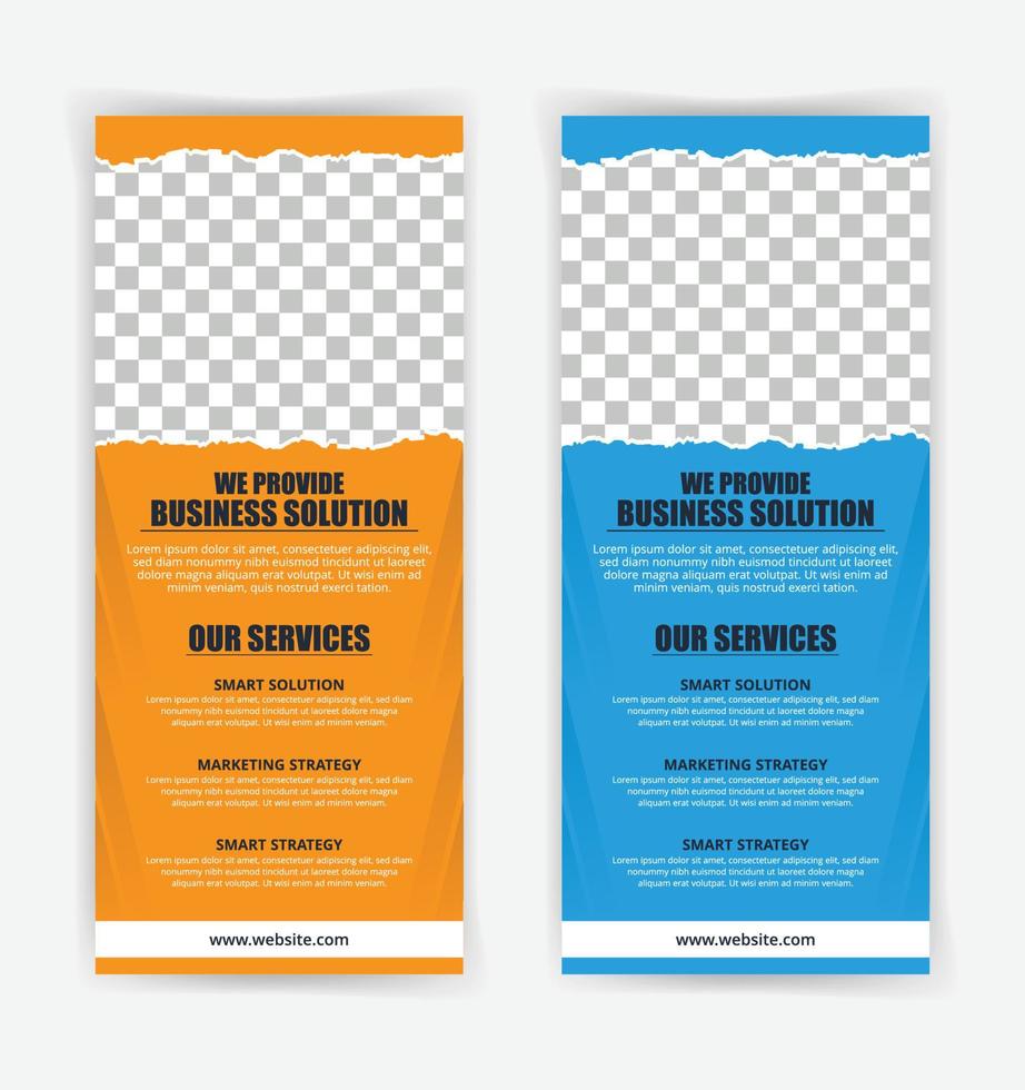 Corporate business roll up banner design template vector