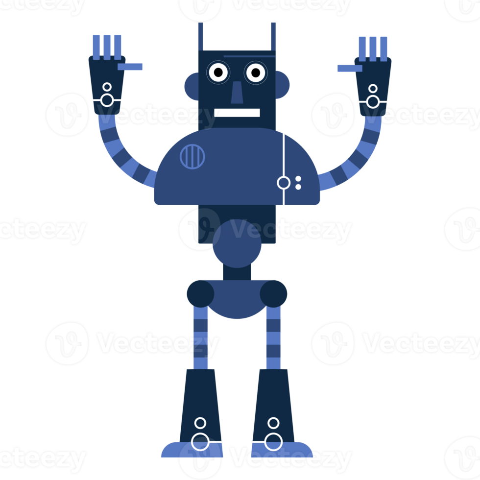 cute robot in hand drawn illustration design png