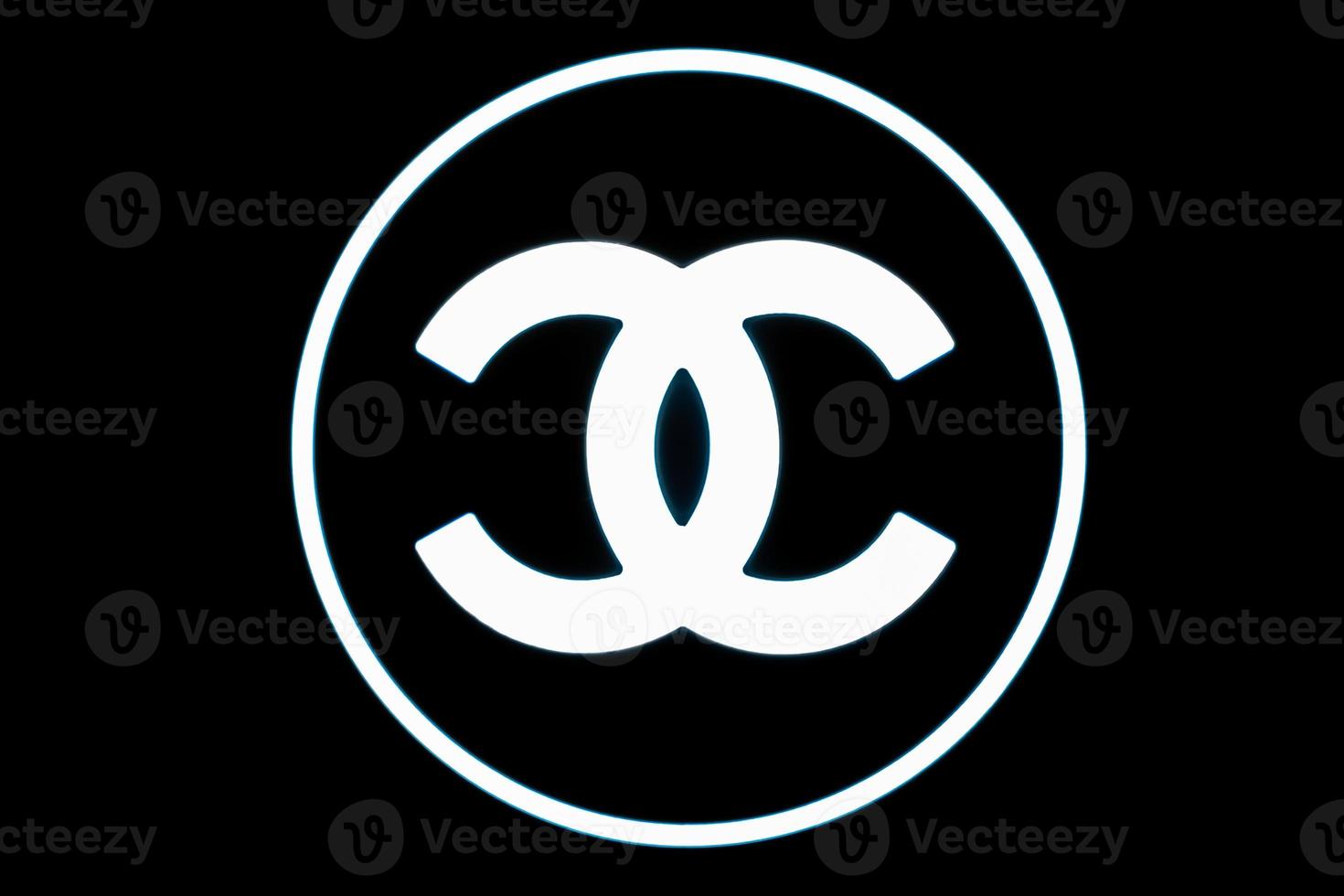 Moscow, Russia - December 20, 2021 - Chanel logo in front of fashion boutique in GUM Department store in the centre of Moscow. Luxuary brand of clothes, accessories and cosmetics photo