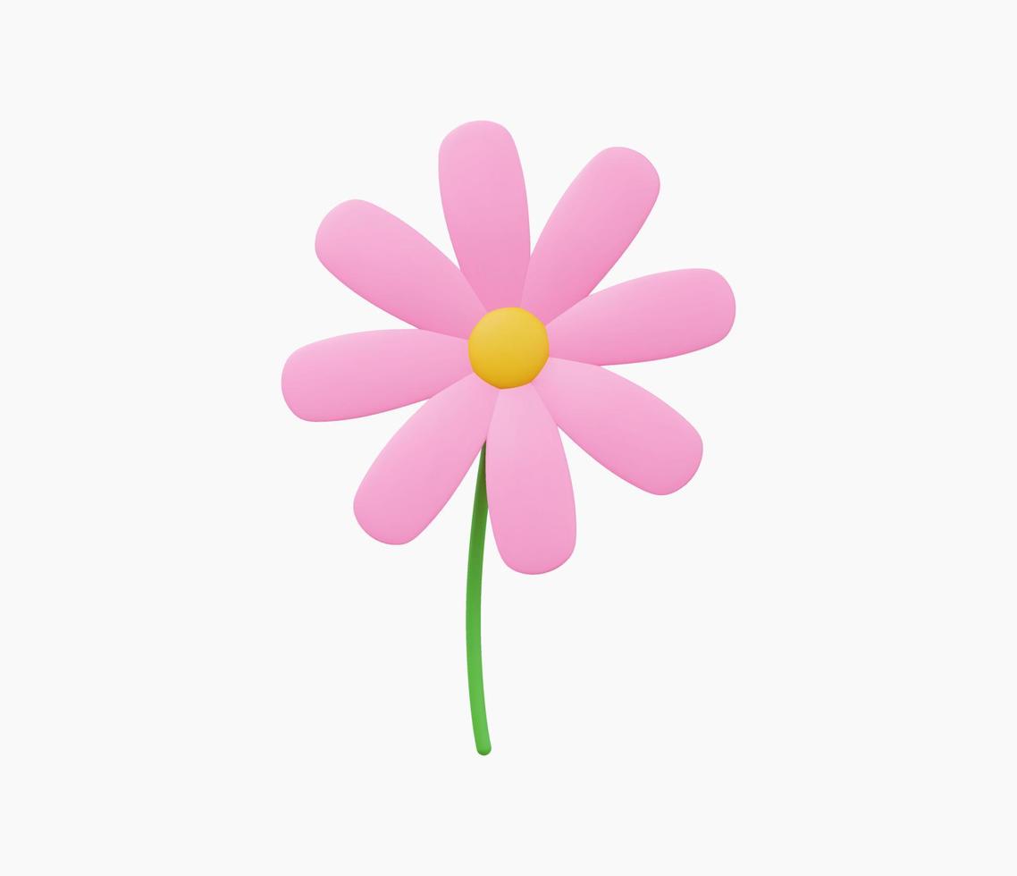 3d Realistic Flower icon vector illustration.