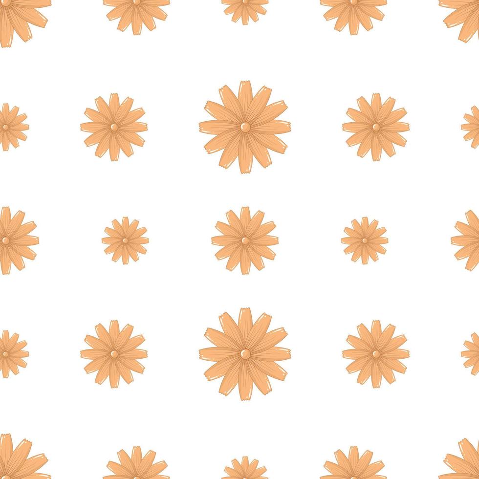 Seamless pattern with yellow calendula in flat style isolated on white background vector