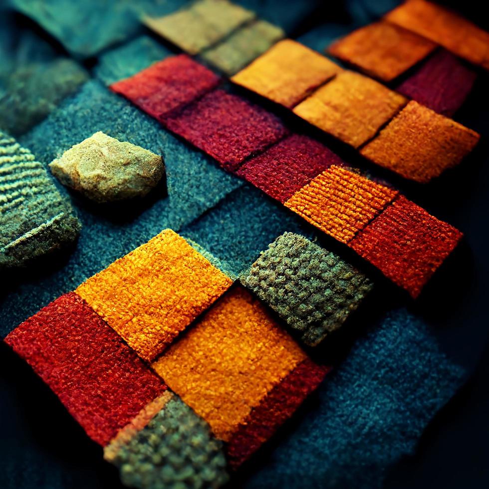Abstract 3D Rendering of Flying Cubes,fabric photo