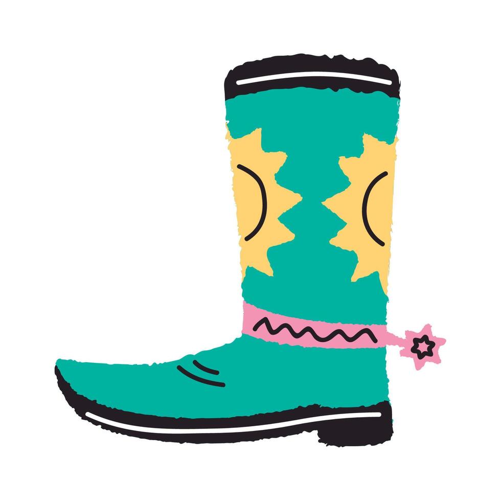 wild west boot vector