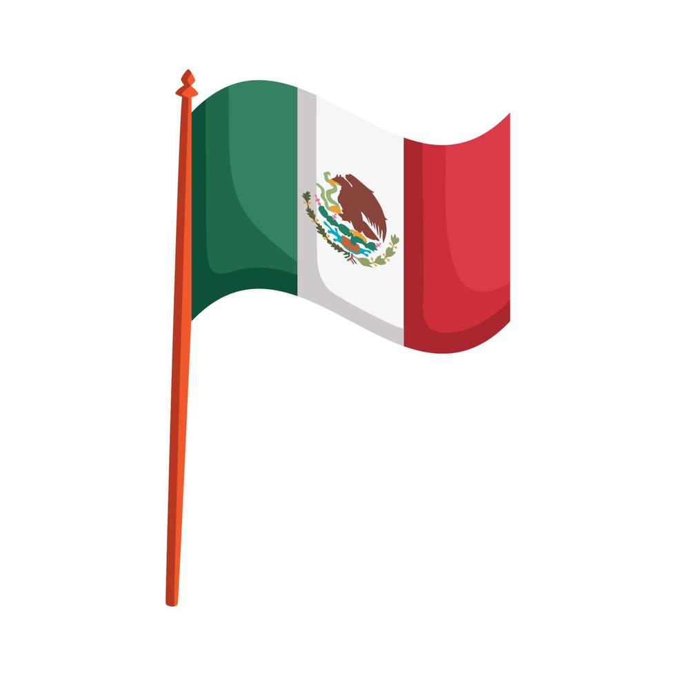 mexican flag waving vector