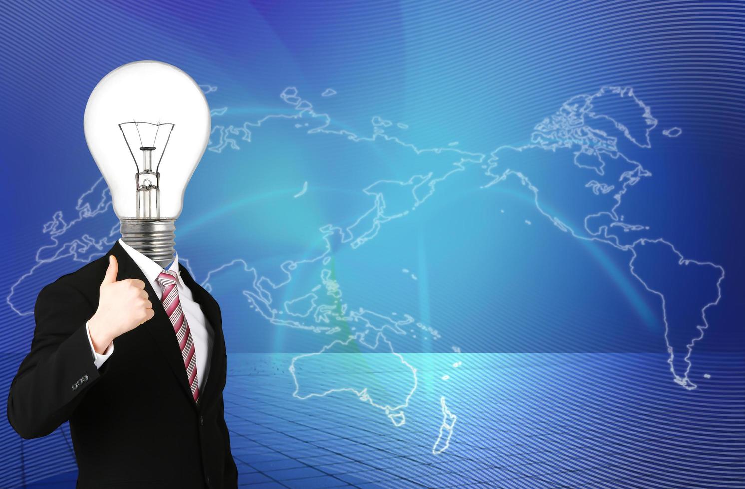 lamp head businessman have got an idea photo