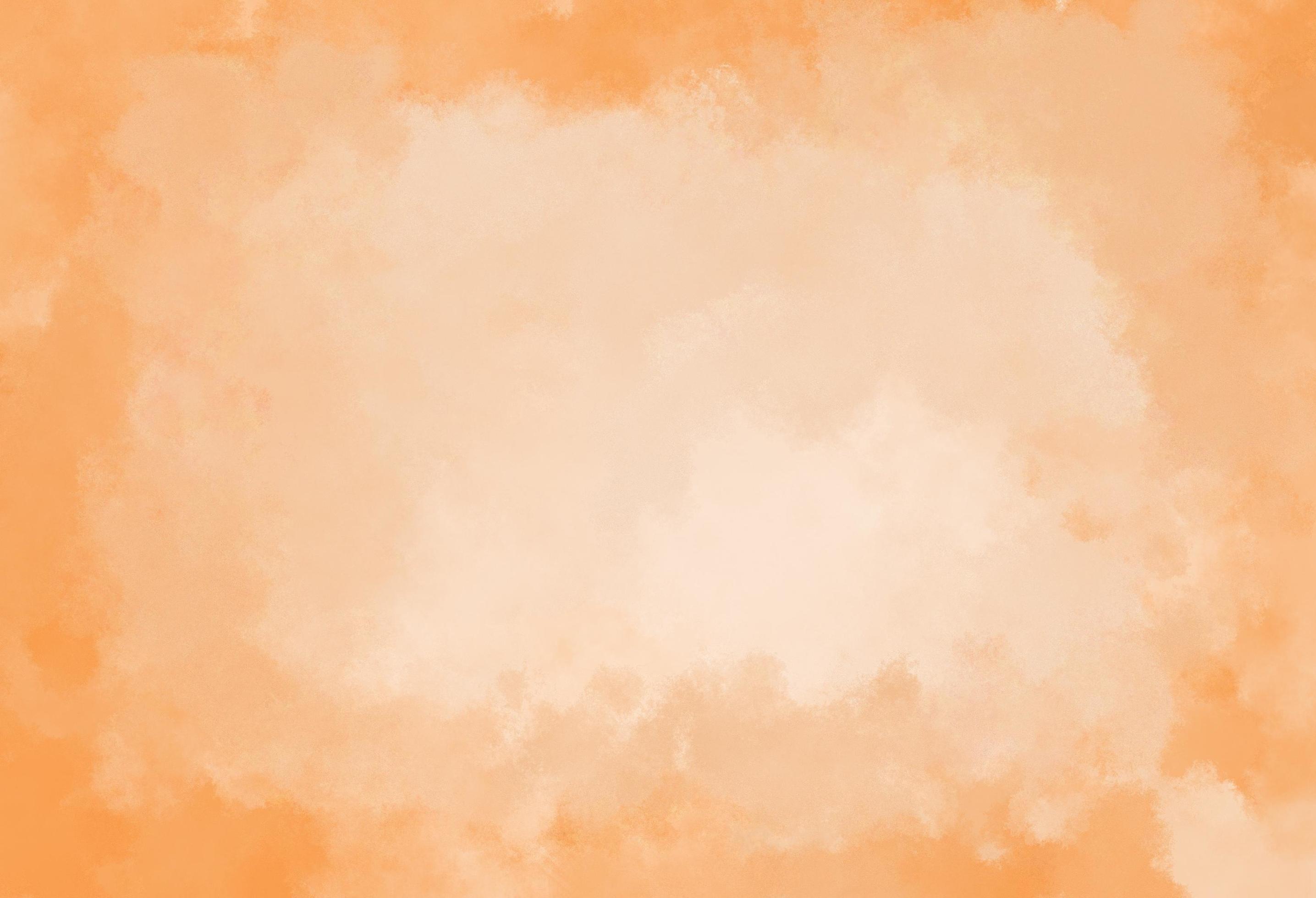Orange watercolor background pastel color with cloud haze texture