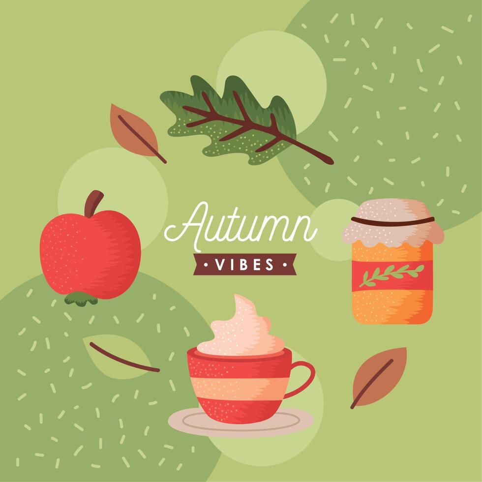 autumn vibes lettering vector