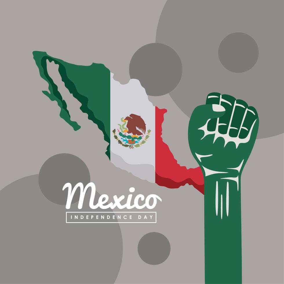 mexico independence lettering card vector