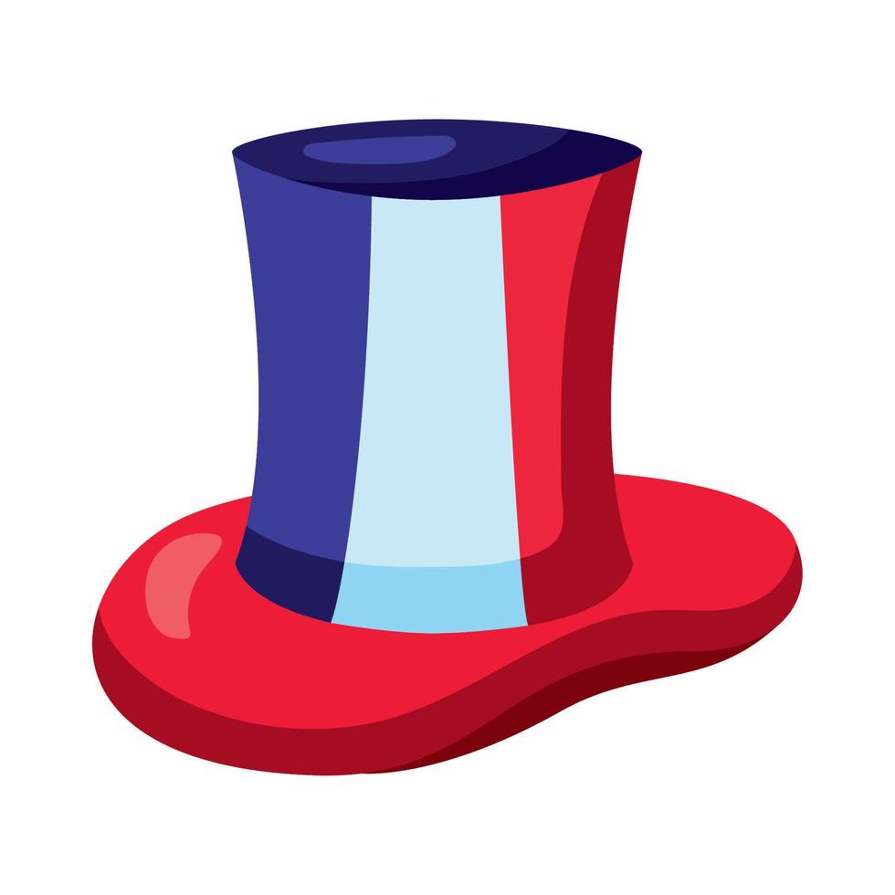 bandera de francia en sombrero de copa vector