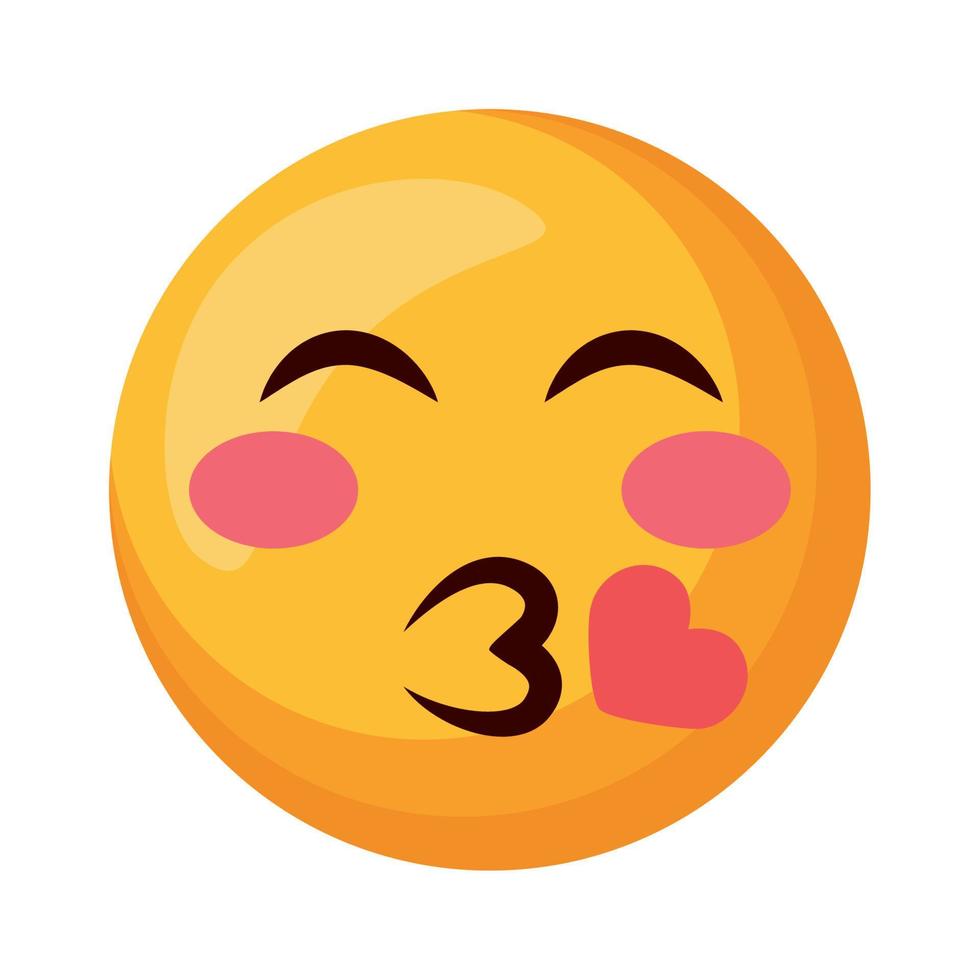 emoji face kissing vector