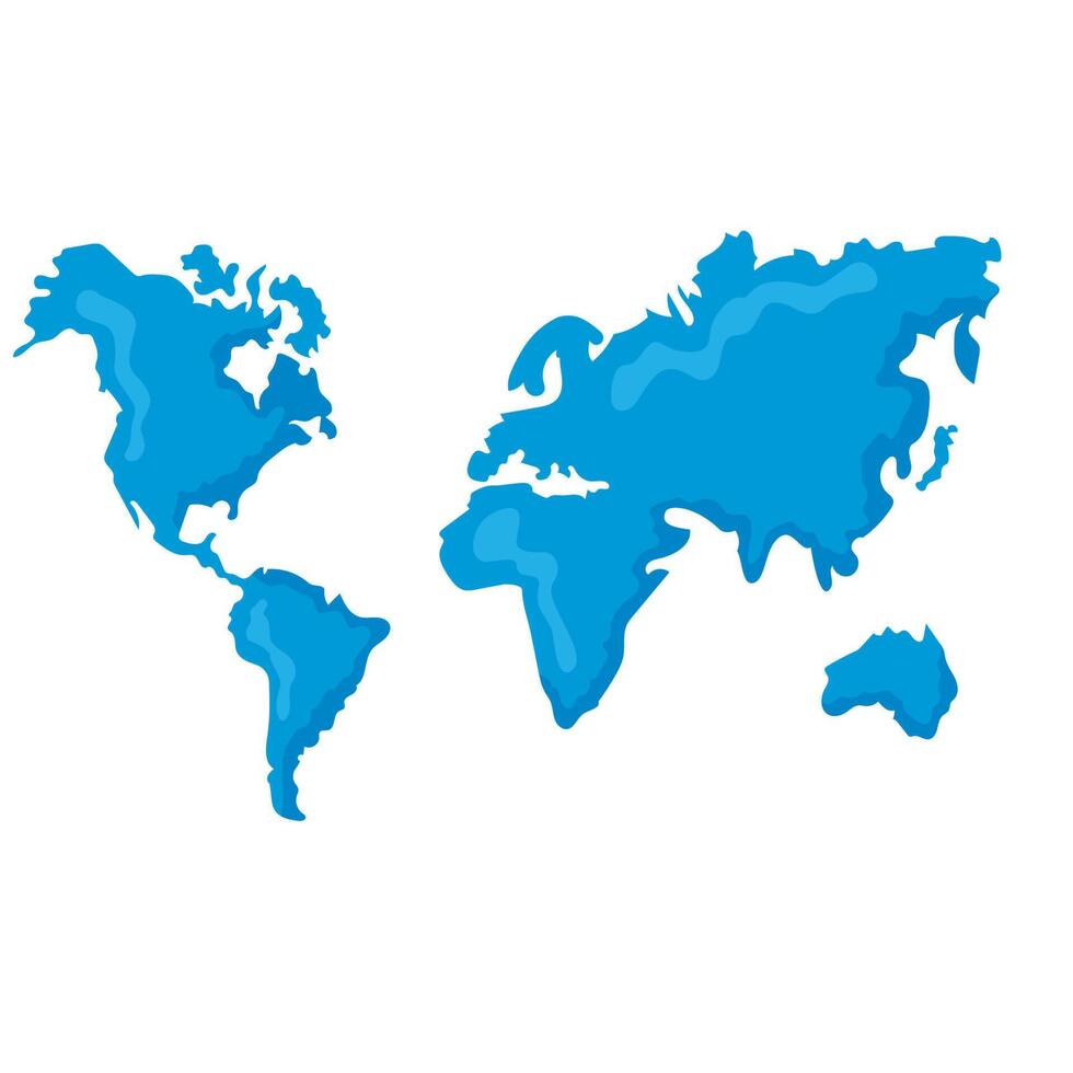 blue world planet map vector