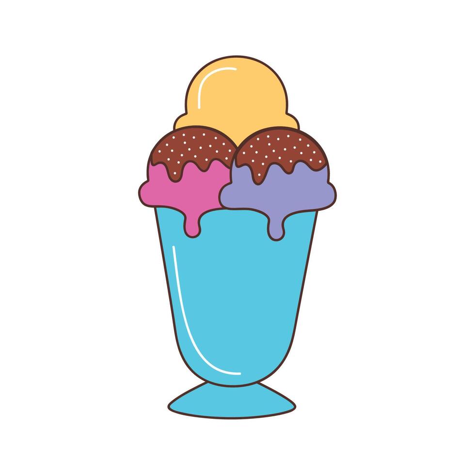 ice cream in cup vector