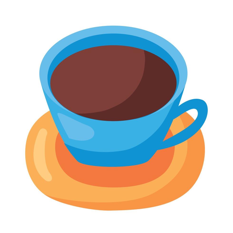 blue coffee cup drink vector