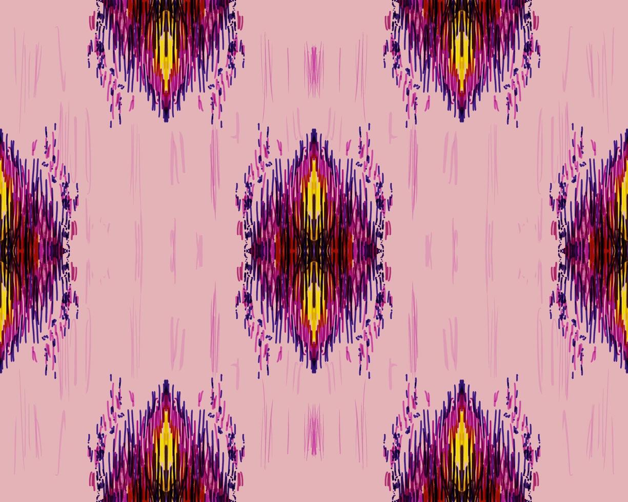 fabric ikat seamless pattern geometric ethnic traditional embroidery style.Design for background,carpet,mat,wallpaper,clothing,illustration. photo