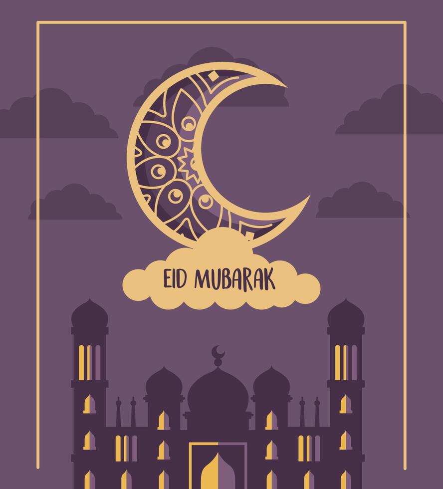 eid mubarak card 11035066 Vector Art at Vecteezy