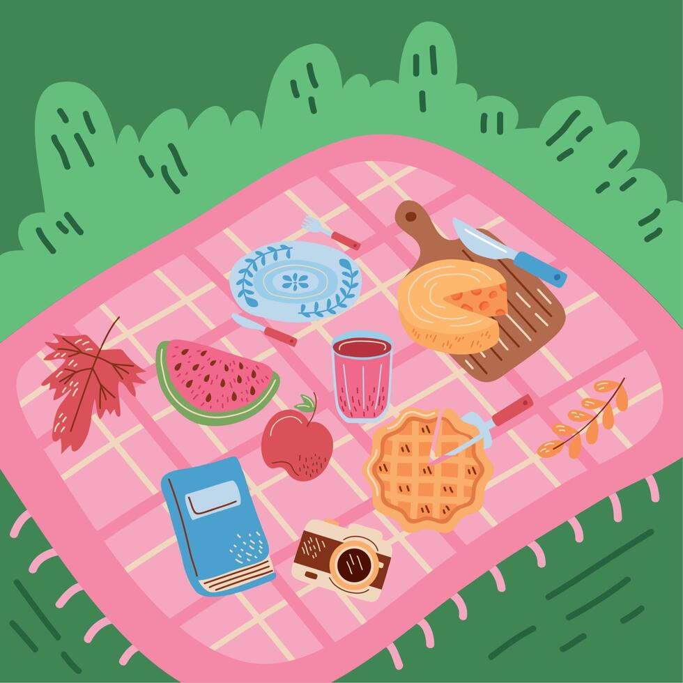 picnic time top view 11035072 Vector Art at Vecteezy
