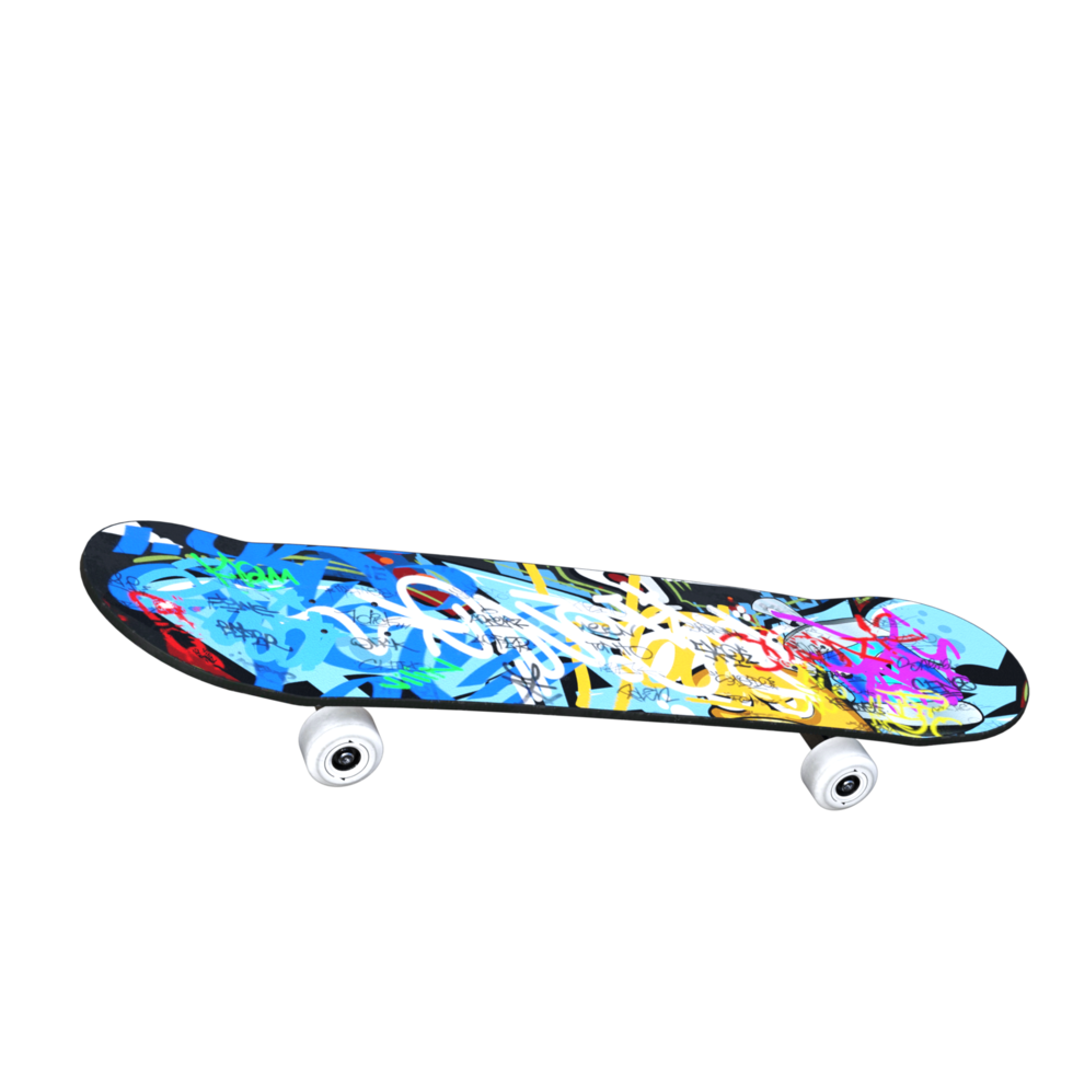 Skateboard 3d pose model illustration PNG