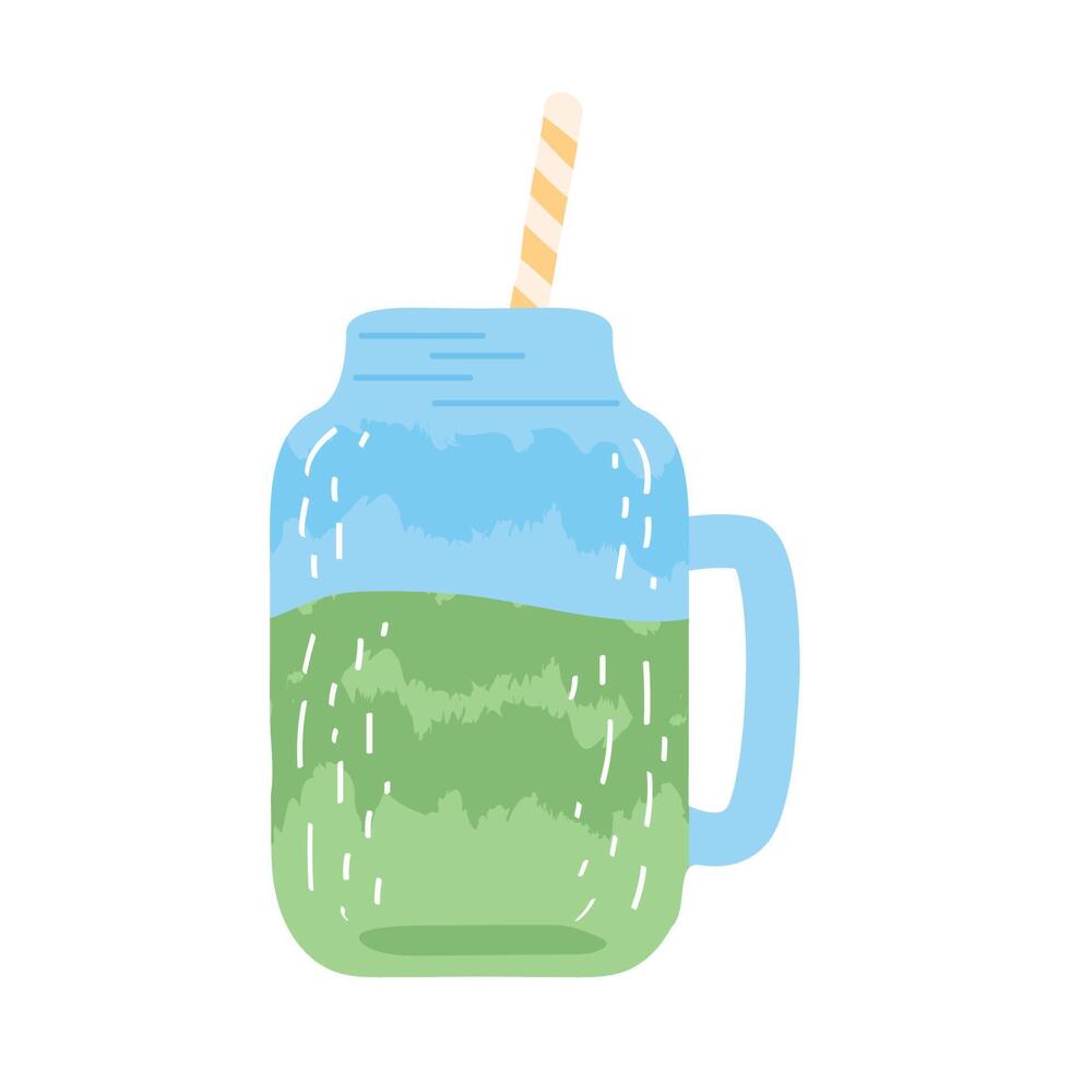 detox green juice in jar vector