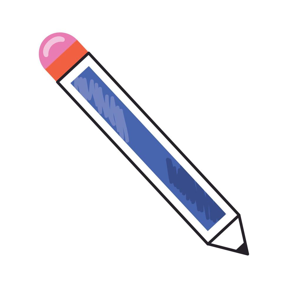 blue pencil school supply vector