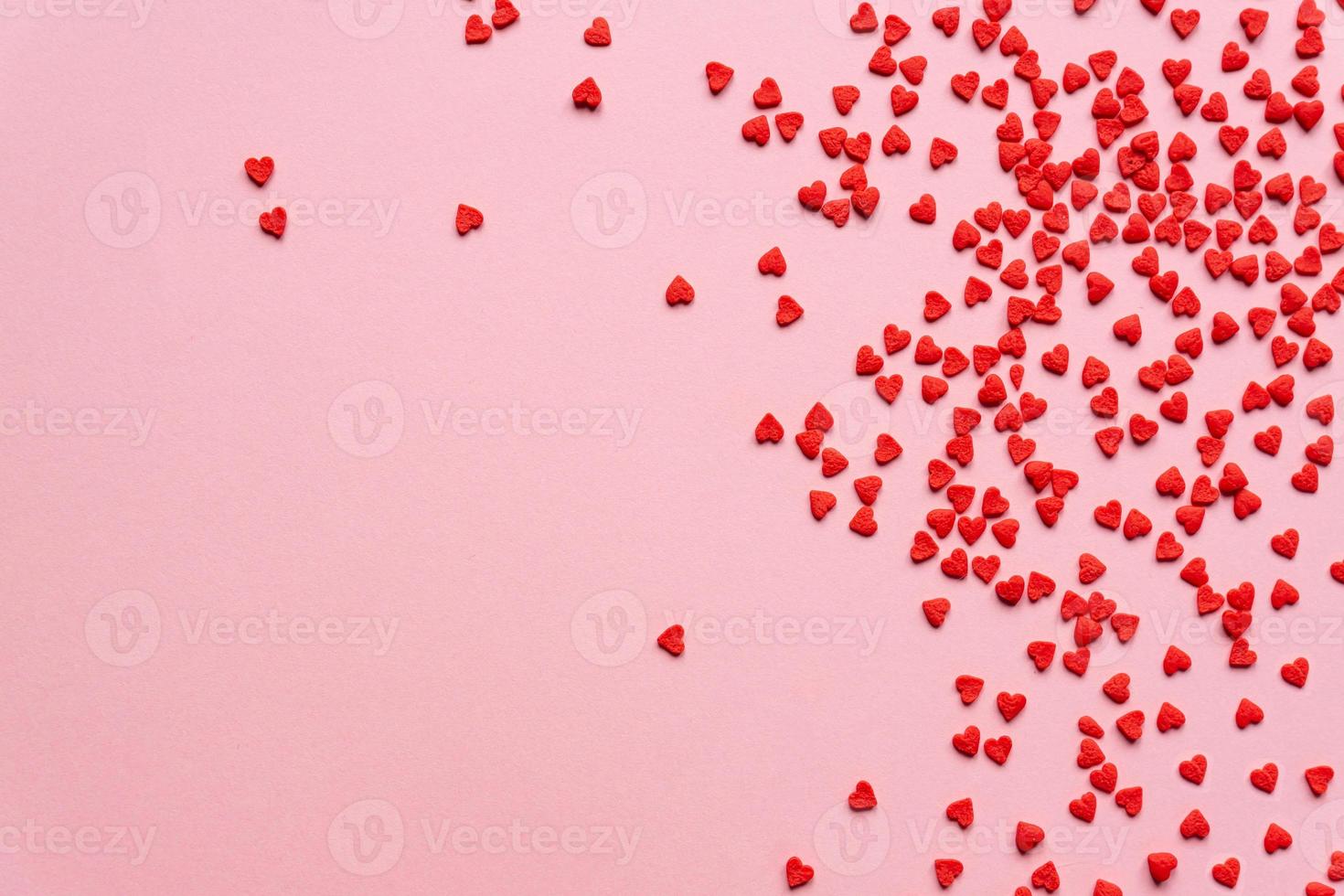 sprinkles background, sugar sprinkle red hearts, decoration for cake