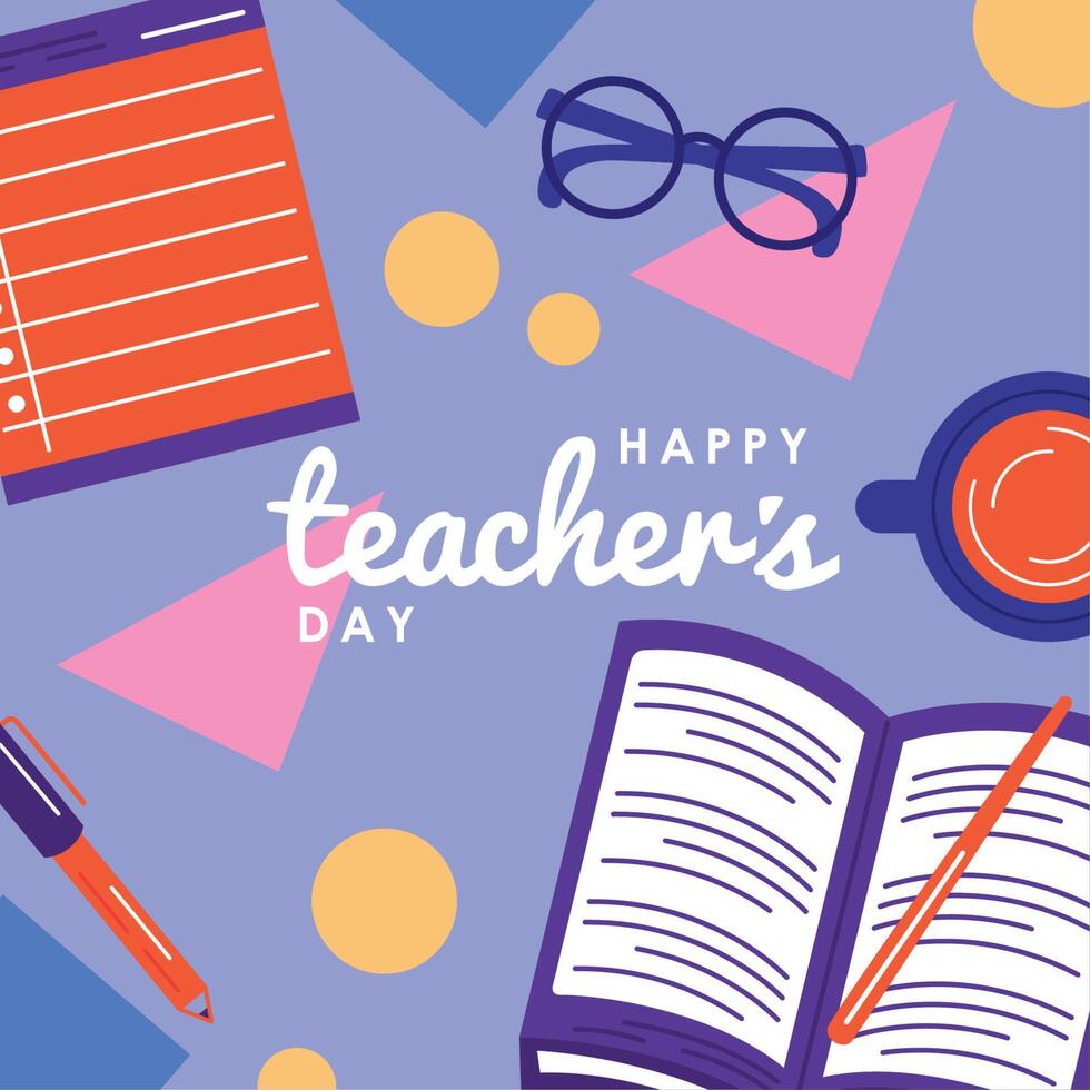 teachers day card vector