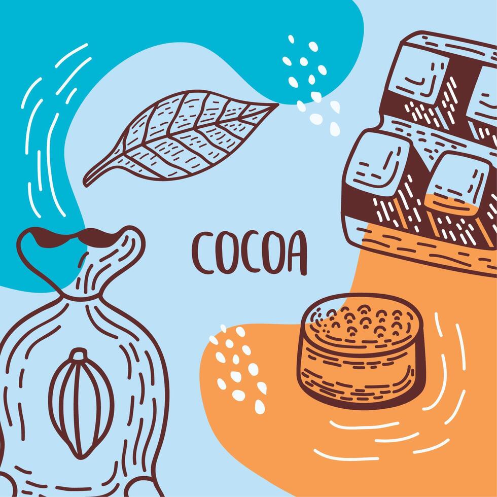 cartel de letras de cacao vector