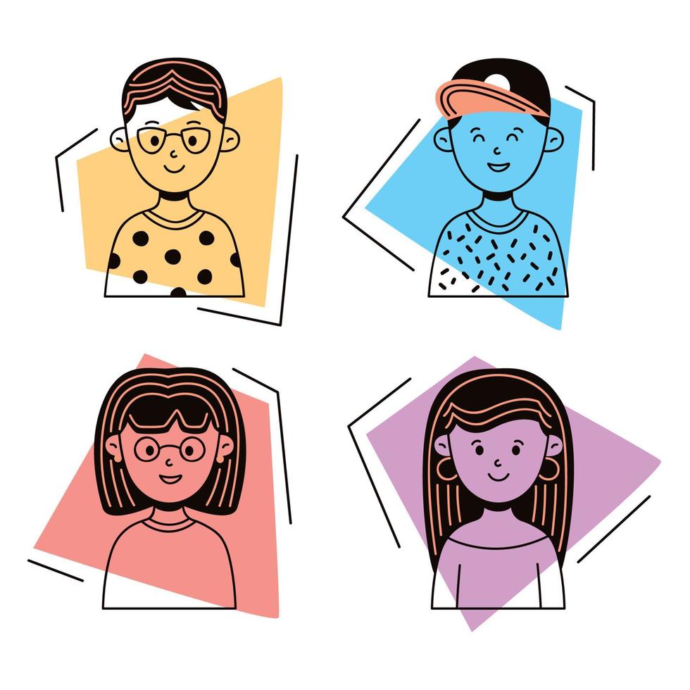 four persons characters vector