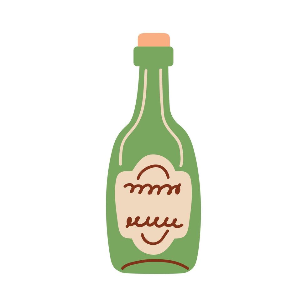 wine bottle drink vector