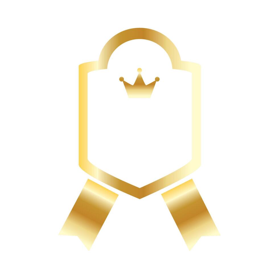 golden emblem with crown vector