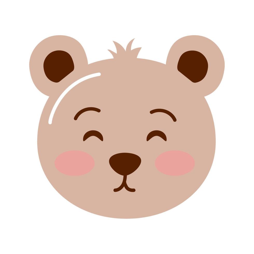 little bear teddy head vector