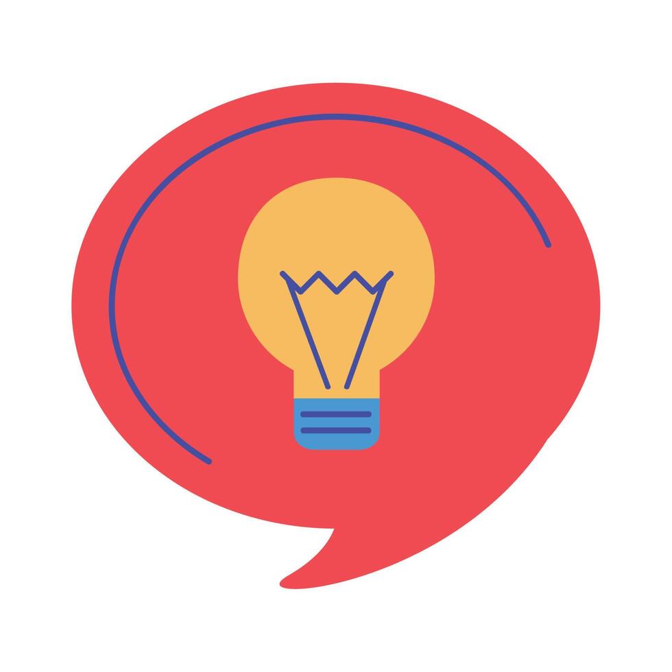 bulb light in speech bubble vector