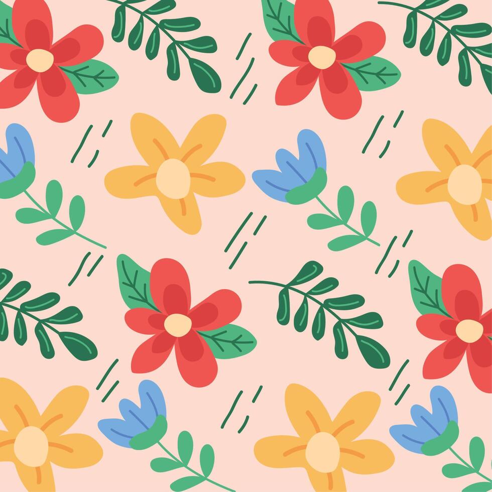 spring season flowers pattern vector