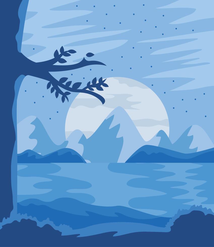 winter season landscape nature vector