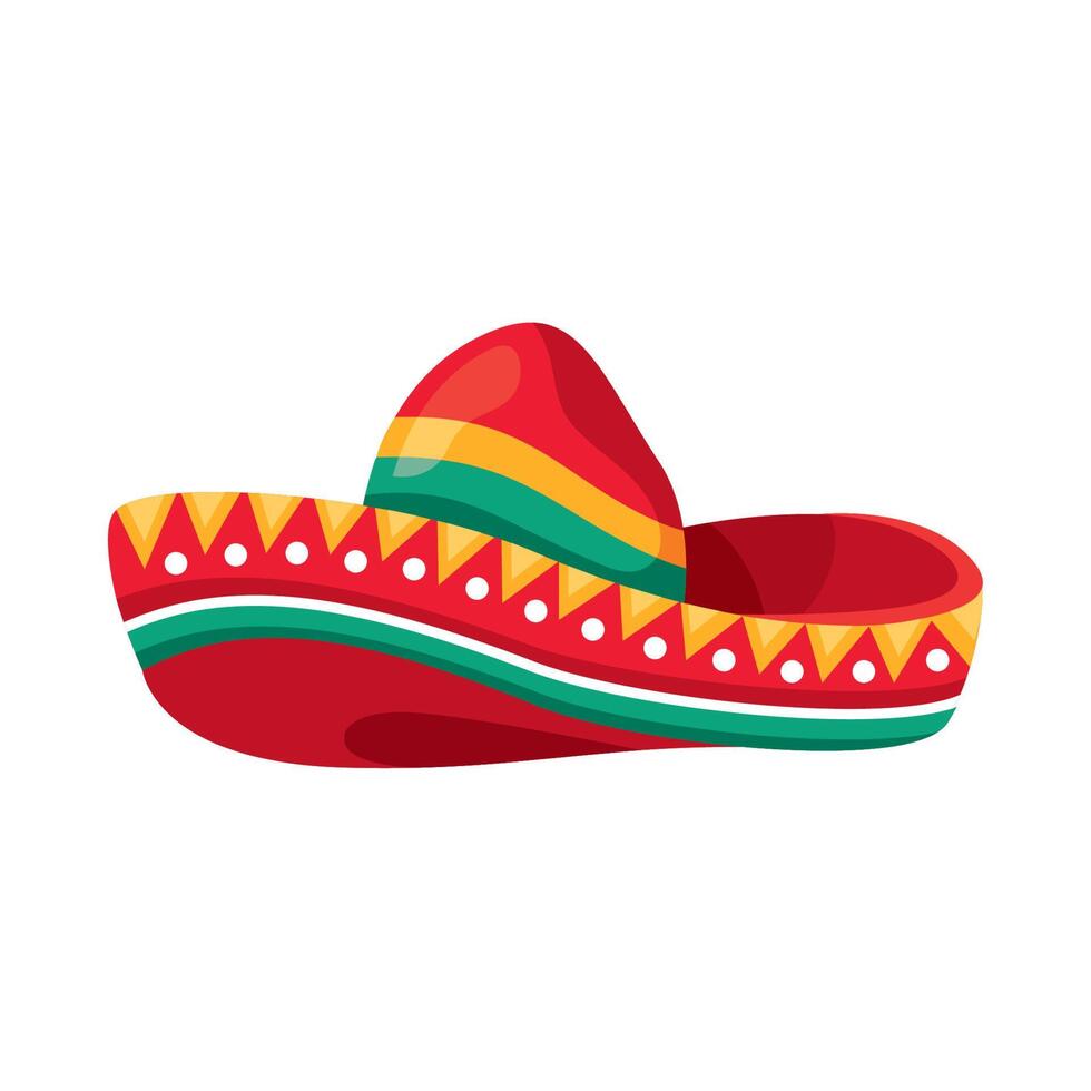 sombrero mexicano rojo vector