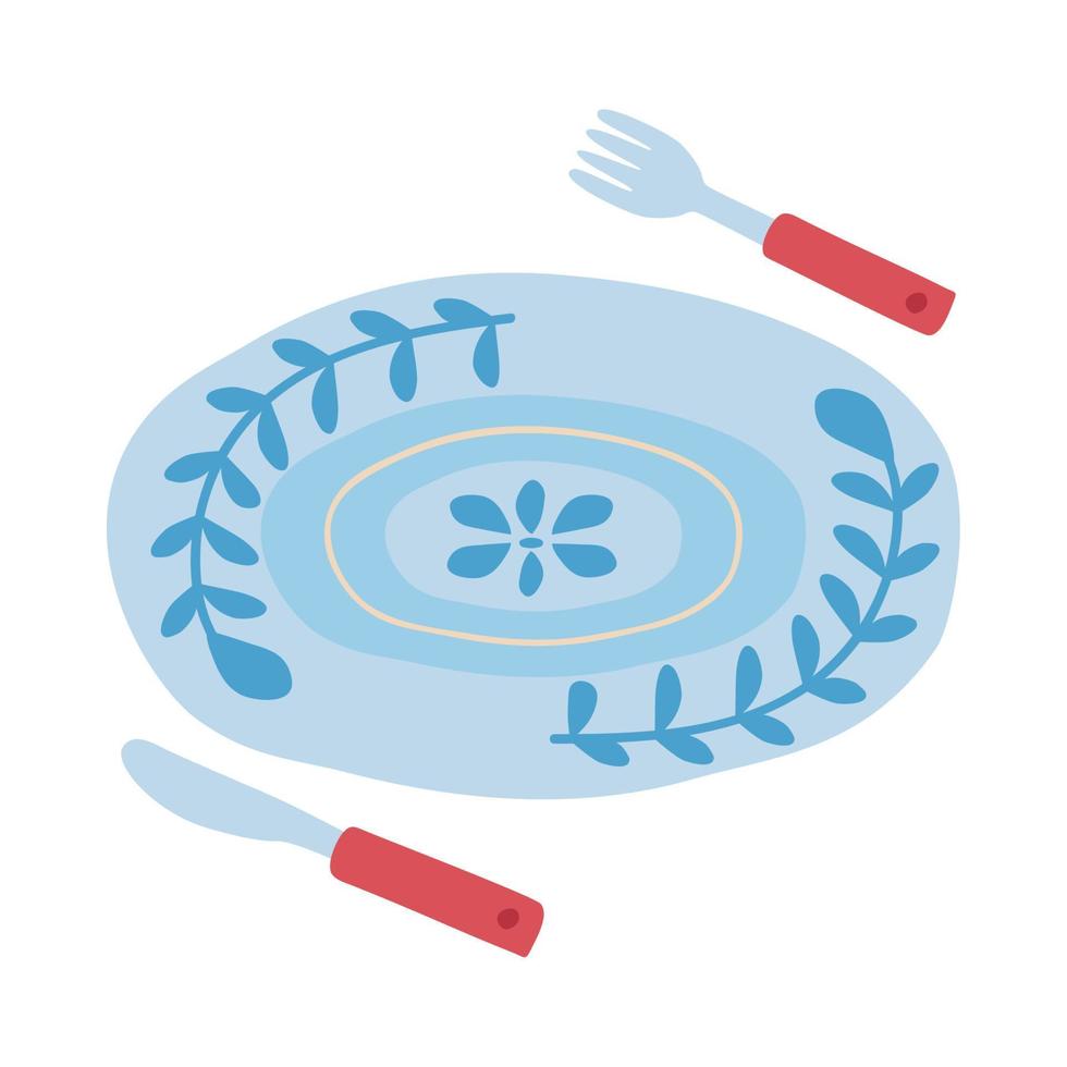 dish and cutleries vector