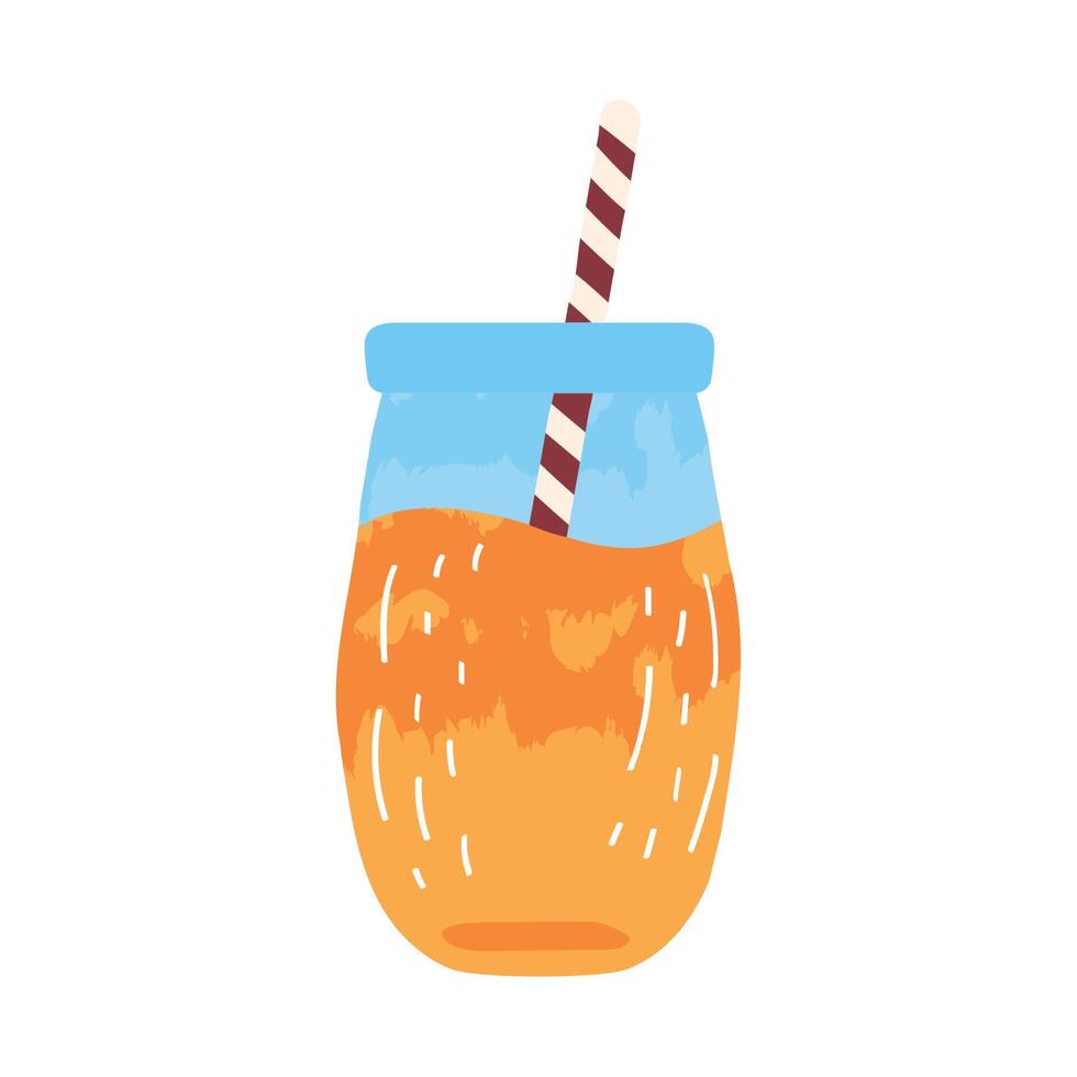 jugo de naranja en vaso vector